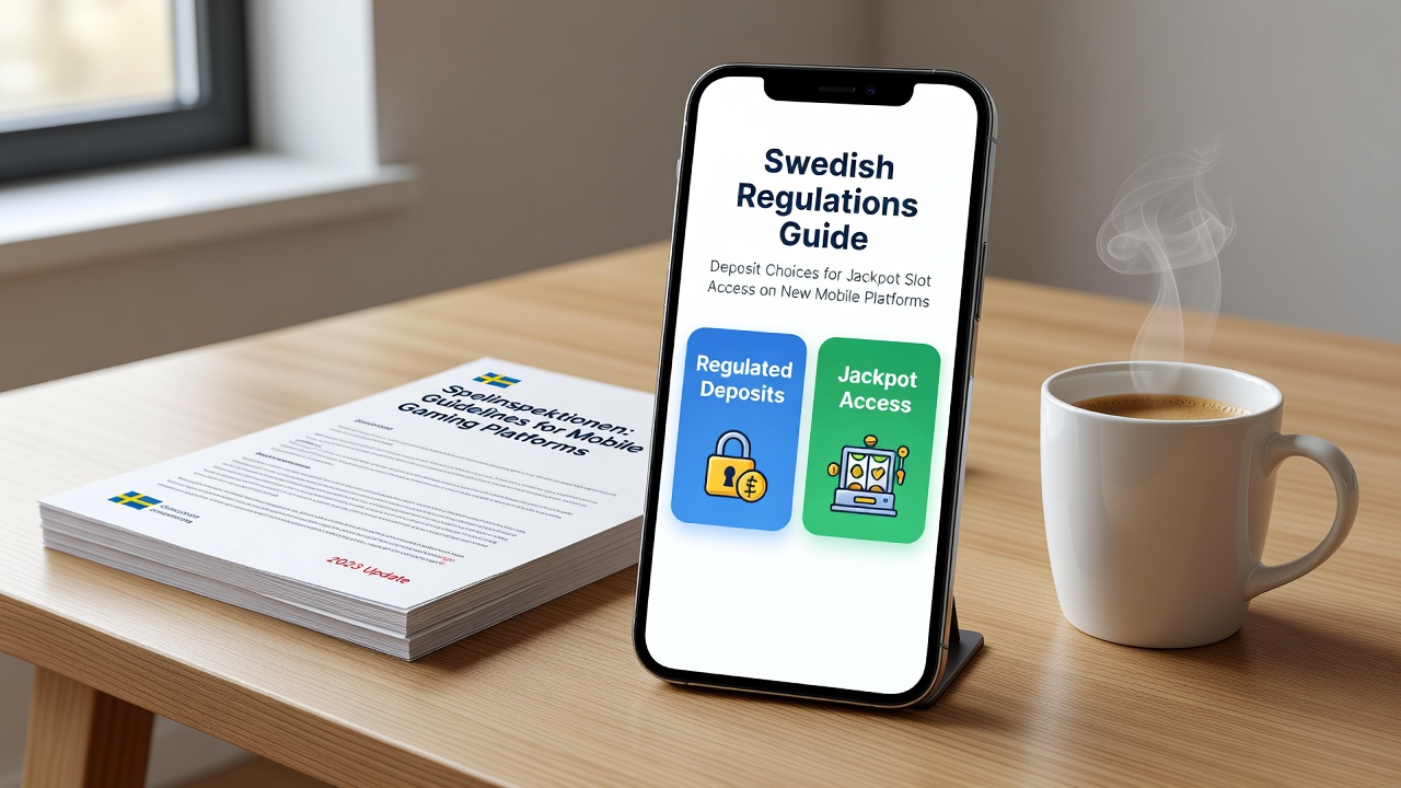 Mobile screen showing secure deposit options for jackpot slots under Swedish guidelines